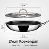 Stahl Cookware Koekenpan Hybrid 24 cm - Inclusief Deksel