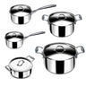 Stahl Cookware Pannenset Triply 5 delig - Kookpan 18, 20 en 24 cm - Steelpan 18 en 16cm