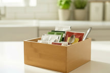 Cookinglife Bestekbak Theelepels - Opbergbox - Multi Organizer - Bamboe 15 x 15 x 7 cm