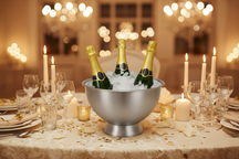 Cookinglife Champagneschaal - Oliebollenschaal - Champagne Emmer - Brushed RVS ø 30 cm