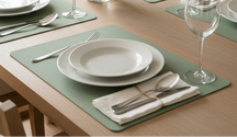 Cosy & Trendy Placemats Leather Look Basil 43 x 30 cm - 6 Stuks
