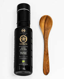 Yakelos Biologische Extra Vierge Olijfolie - Proefpakket 100 ml met olijfhouten lepel