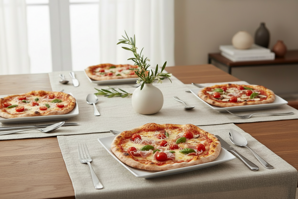 BonBistro Serviesset Yong Squito - Wit - 12-delig / 4 personen - 4 dinerborden, 4 ontbijtborden en 4 kommen