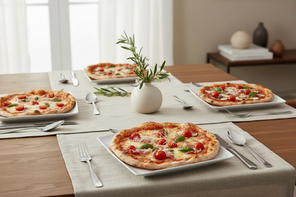 BonBistro Pizzabord / Onderbord Yong Squito 30 x 30 cm - Wit - 2 stuks